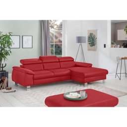 COTTA Polstergarnitur Komaris, (Set), Set: bestehend aus Ecksofa und Hocker, Kopfteilverstellung