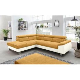 COTTA Polstergarnitur Komaris, (Set), Set: bestehend aus Ecksofa und Hocker, Kopfteilverstellung