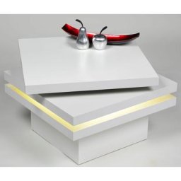 PRO Line Couchtisch, aus Holz, mit Funktion, 3 Tischplatten, 1 Tischplatte drehbar