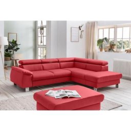 COTTA Polstergarnitur Komaris, (Set), Set: bestehend aus Ecksofa und Hocker, Kopfteilverstellung