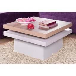 PRO Line Couchtisch, aus Holz, mit Funktion, 2 Tischplatten, 1 Tischplatte drehbar