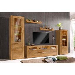 Woltra Wohnwand Zara, (Set, 5-St), teilmassives Holz