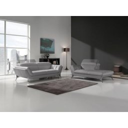 Egoitaliano Polstergarnitur Sueli, (Set), bestehend aus Sofa und Recamiere, Kopfteilverstellung, Bezug Leder