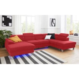 COTTA Polstergarnitur Komaris, (Set), Set: bestehend aus Wohnlandschaft und Hocker, Kopfteilverstellung