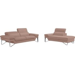 Egoitaliano Polstergarnitur Princess, Set aus 2,5 Sitzer und Ottomane, Kopfstützen manuell verstellbar