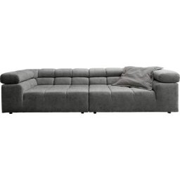 INOSIGN Big-Sofa Ancona, auffällige Steppung, inkl. 2 Zierkissen und verstellbaren Kopfstützen