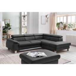 COTTA Polstergarnitur Komaris, (Set), Set: bestehend aus Ecksofa und Hocker, Kopfteilverstellung