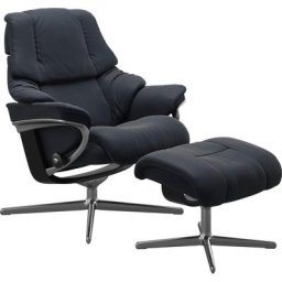 Stressless® Fußhocker Reno, mit Cross Base, Größe S, M & L, Holzakzent Schwarz