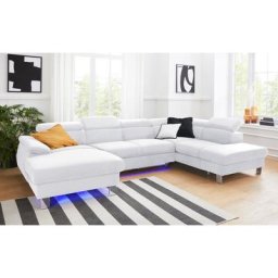 COTTA Polstergarnitur Komaris, (Set), Set: bestehend aus Wohnlandschaft und Hocker, Kopfteilverstellung