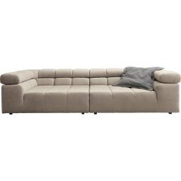 INOSIGN Big-Sofa Ancona, auffällige Steppung, inkl. 2 Zierkissen und verstellbaren Kopfstützen