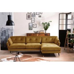 Trendfabrik Ecksofa, mit Fuß in Holz-Metallkombination, Recamiere rechts oder links