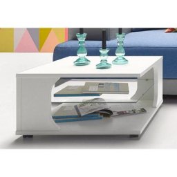 PRO Line Couchtisch, aus Holz, mit Rollen, Ablageboden aus Glas, quadratisch