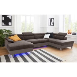 COTTA Polstergarnitur Komaris, (Set), Set: bestehend aus Wohnlandschaft und Hocker, Kopfteilverstellung