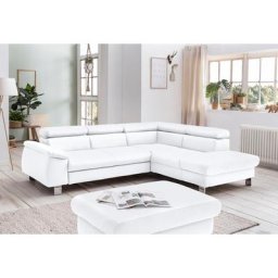 COTTA Polstergarnitur Komaris, (Set), Set: bestehend aus Ecksofa und Hocker, Kopfteilverstellung