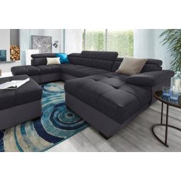COTTA Polstergarnitur, (Set), Set: bestehend aus Wohnlandschaft und Hocker, wahlweise Bettfunktion