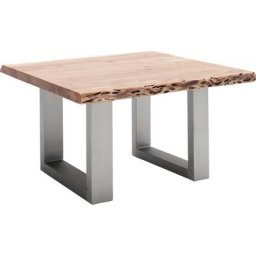 MCA furniture Couchtisch Cartagena, Couchtisch Massivholz mit Baumkante und natürlichen Rissen und Löchern