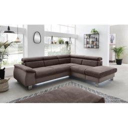 COTTA Polstergarnitur Komaris, (Set), Set: bestehend aus Ecksofa und Hocker, Kopfteilverstellung