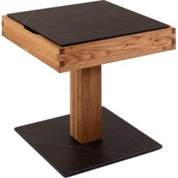 Vierhaus Couchtisch, Couchtisch, Platte Nero, höhenverstellbar durch Ilse Hydroliftmechanik