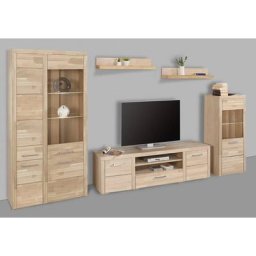 Woltra Wohnwand Falco, (Set, 4-St., 5), Fronten aus Massivholz