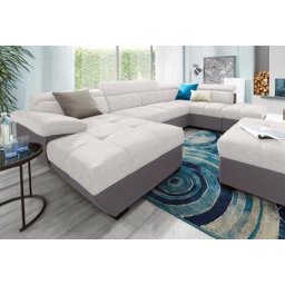 COTTA Polstergarnitur, (Set), Set: bestehend aus Wohnlandschaft und Hocker, wahlweise Bettfunktion