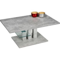 PRO Line Couchtisch Bergamo, aus Holz, mit Bodenplatte, Ablageboden aus Glas, rechteckige Form