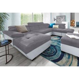 COTTA Polstergarnitur, (Set), Set: bestehend aus Wohnlandschaft und Hocker, wahlweise Bettfunktion
