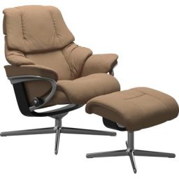 Stressless® Fußhocker Reno, mit Cross Base, Größe S, M & L, Holzakzent Schwarz