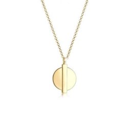 Elli Kette mit Anhänger Basic Plättchen Anhänger Geo Look 925 Silber