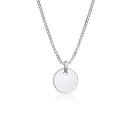 Elli Kette mit Anhänger Plättchen Coin Rund Basic 925 Silber
