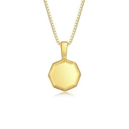 Elli Kette mit Anhänger Plättchen Coin Octagon Basic Geo 925 Silber