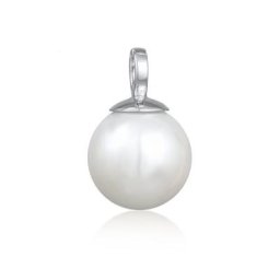 Nenalina Kettenanhänger Basic Muschelkernperle Klassisch Rund 925 Silber