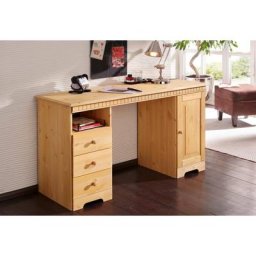Home affaire Schreibtisch Lisa, aus Massivholz, in verschiedenen Farbvarianten, Breite 140 cm