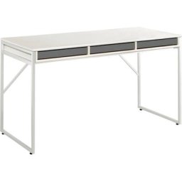 Hammel Furniture Schreibtisch Mistral, mit weißem Metallgestell und drei Schubladen, Breite: 137,4 cm