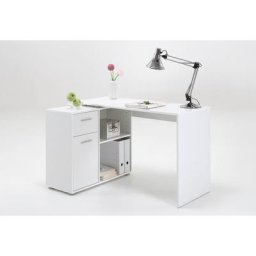 FMD Eckschreibtisch ALBRECHT, Breite 117 cm, Schreibtisch mit Stauraum, drehbar, 7 Farben