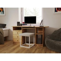 Home affaire Schreibtisch Caudan, Aus massiver Kiefer, Mit 3 Schubladen