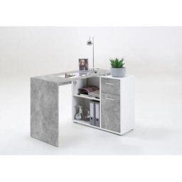 FMD Eckschreibtisch ALBRECHT, Breite 117 cm, Schreibtisch mit Stauraum, drehbar, 7 Farben