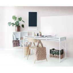 Hammel Furniture Schreibtisch Mistral, mit weißem Metallgestell und drei Schubladen, Breite: 137,4 cm