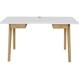 Woodman Schreibtisch Peer, im skandinavian Design, Tischbeine aus massiver Eiche