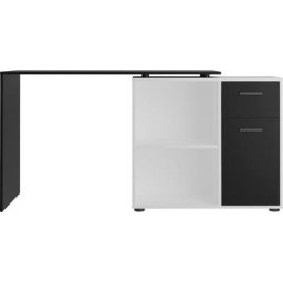 FMD Eckschreibtisch ALBRECHT, Breite 117 cm, Schreibtisch mit Stauraum, drehbar, 7 Farben