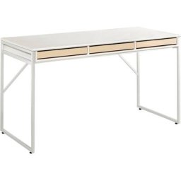 Hammel Furniture Schreibtisch Mistral, mit weißem Metallgestell und drei Schubladen, Breite: 137,4 cm