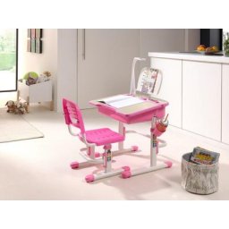 Vipack Kinderschreibtisch Comfortline (Set, mit Stuhl und Beleuchtung), Schülerschreibtisch, ergenomisch höhenverstellbar, mit Stauraumfach