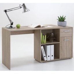 FMD Eckschreibtisch ALBRECHT, Breite 117 cm, Schreibtisch mit Stauraum, drehbar, 7 Farben