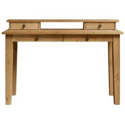 Wohn[glück]lich by Infantil Schreibtisch Solvita, Arbeitstisch Desk mit 2 Schubladen Kiefer massiv Breite 120cm Landhaus