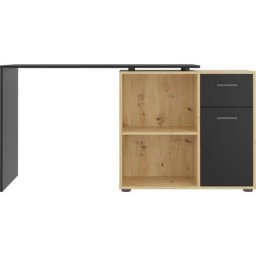 FMD Eckschreibtisch ALBRECHT, Breite 117 cm, Schreibtisch mit Stauraum, drehbar, 7 Farben