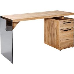 Jahnke Schreibtisch LUX, wechselseitig montierbar, Seitenteil aus ESG Sicherheitsglas
