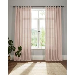 Vorhang Elby 1, andas, Schlaufen (1 St), halbtransparent, Jacquard, transparent, basic, monochrom, bis 295 cm Länge