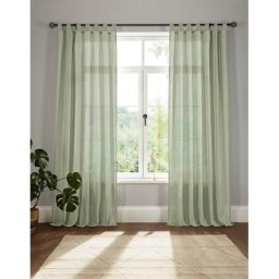 Vorhang Elby 1, andas, Schlaufen (1 St), halbtransparent, Jacquard, transparent, basic, monochrom, bis 295 cm Länge