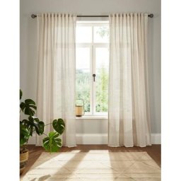 Vorhang Elby 2, andas, Multifunktionsband (1 St), halbtransparent, Jacquard, basic, transparent, monochrom, bis 295 cm Länge