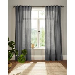 Vorhang Elby 2, andas, Multifunktionsband (1 St), halbtransparent, Jacquard, basic, transparent, monochrom, bis 295 cm Länge