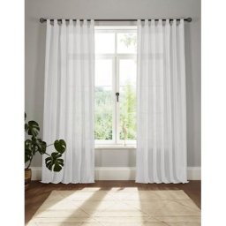Vorhang Elby 1, andas, Schlaufen (1 St), halbtransparent, Jacquard, transparent, basic, monochrom, bis 295 cm Länge